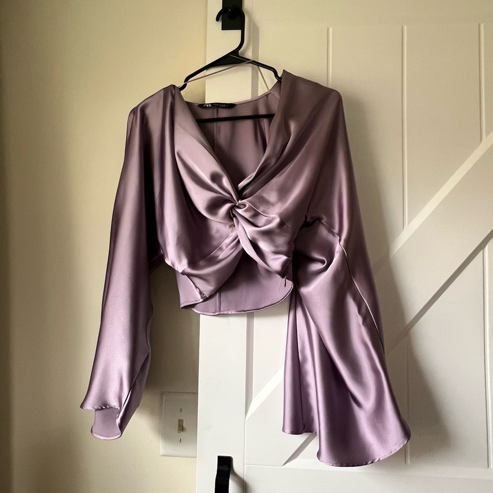 Zara long sleeve crop top
